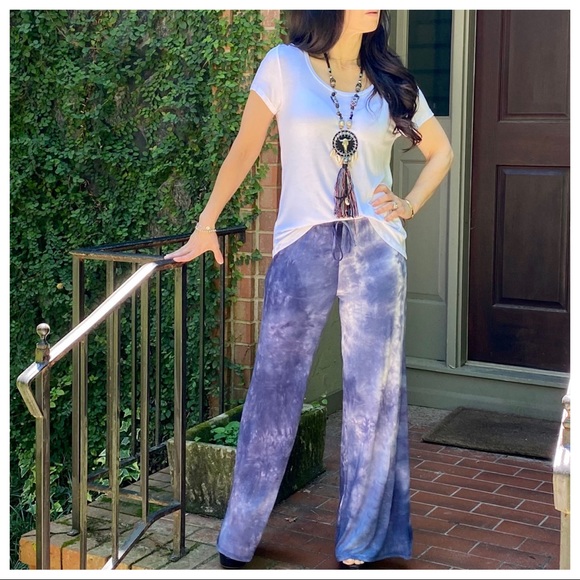 ✨LAST ONE✨CHIC TIE DYE WIDE LEG PULL ON PANTS - Picture 8 of 8